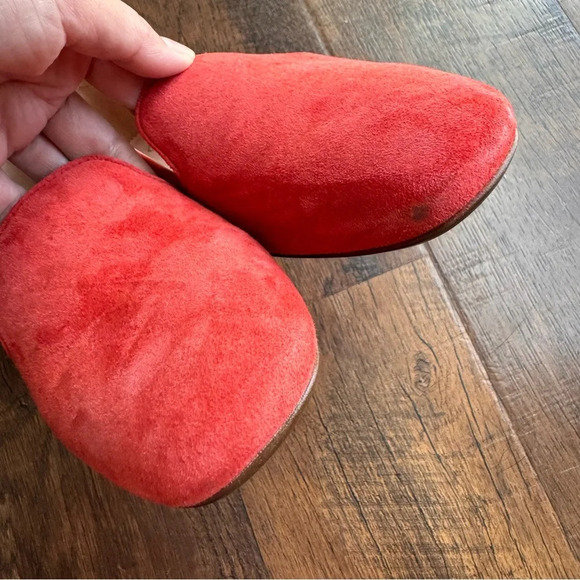 J.Crew Smoking Suede Slippers Reddish Orange Flats size 7 1/2 - Picture 2 of 11